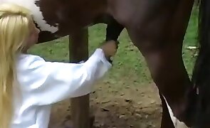 girl fucks animal, blowjob